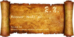 Rosner Noémi névjegykártya